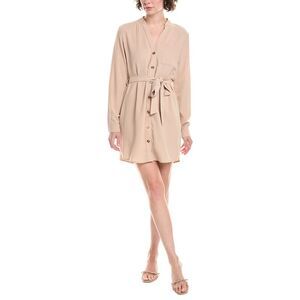 Maison Maar Womens  Tie Waist Shirtdress, Beige